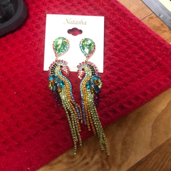 NEW Stunning Crystal Natasha Long Dangling Rhinestone Earrings - Picture 5 of 17